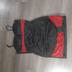 Silk Black and Red Dress
